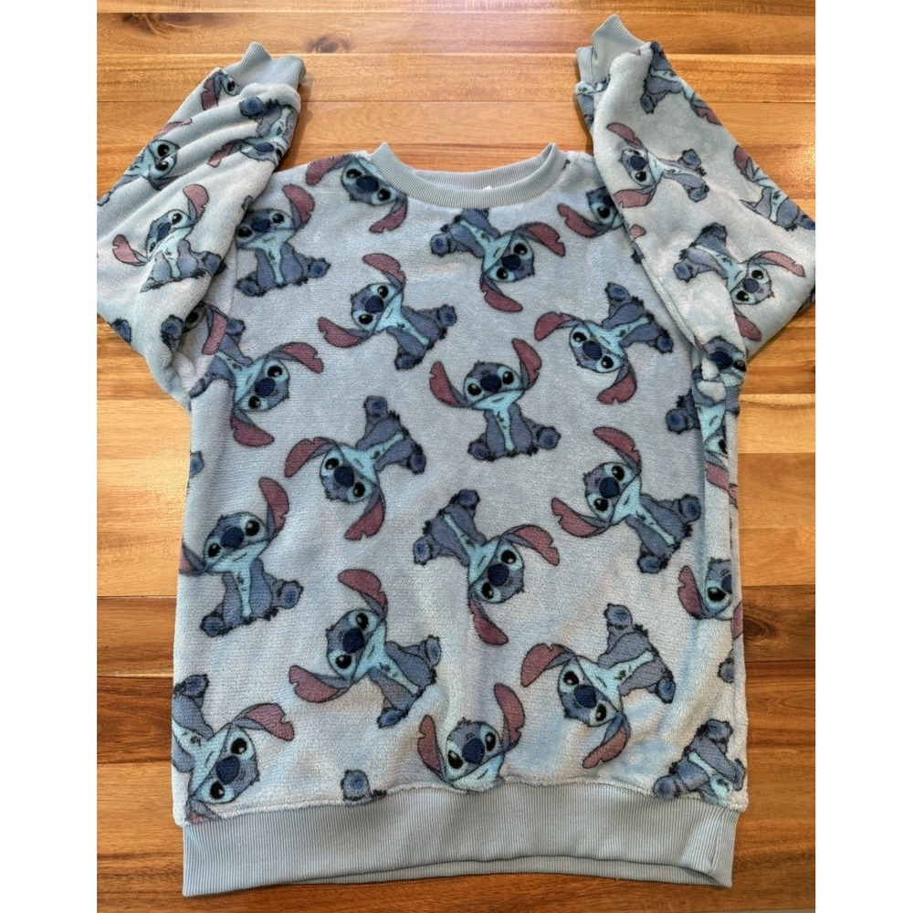 Disney Lilo & Stitch All-Over Print Plush Fleece Crewneck Sweatshirt - Size XS